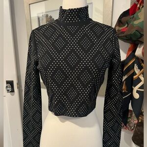 The Kooples Black Diamond Studded Blouse